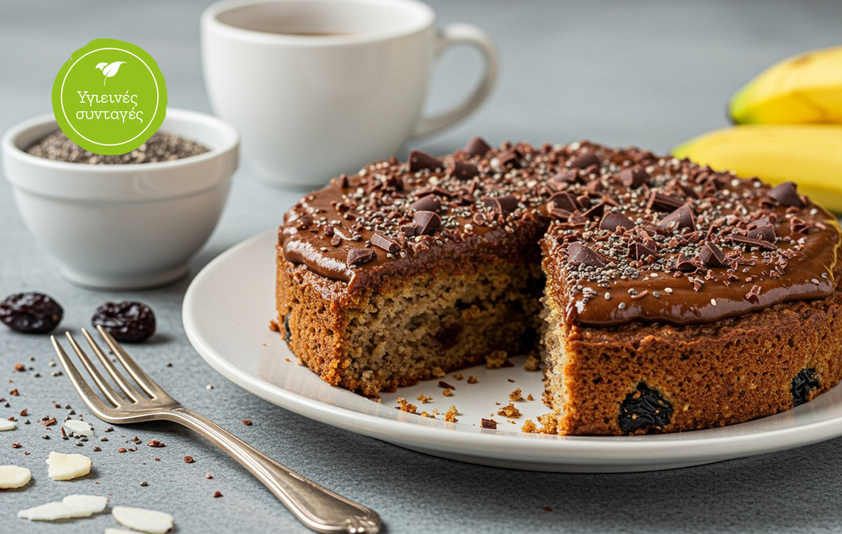 Banana cake με εσπρέσο & αμύγδαλο
