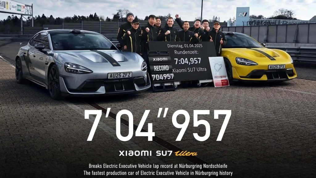 xiaomi su7 ultra production ev record at the nurburgring