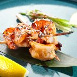 Σουβλάκια γαρίδας Teriyaki στη σχάρα