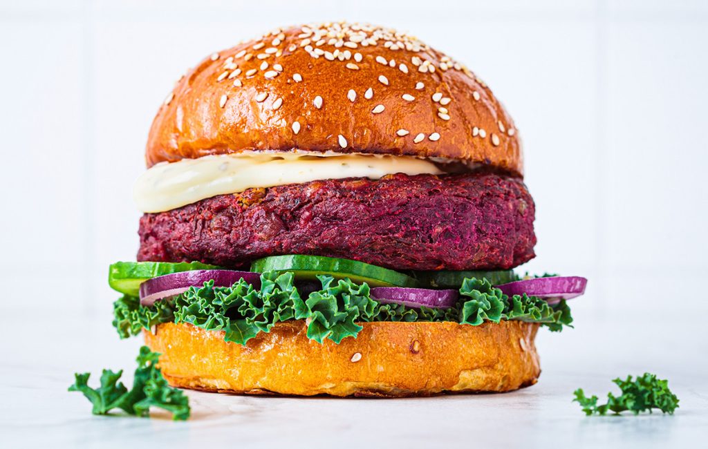 Vegan burger με παντζάρι
