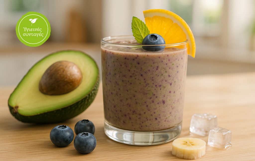 Smoothie με αβοκάντο και φρούτα