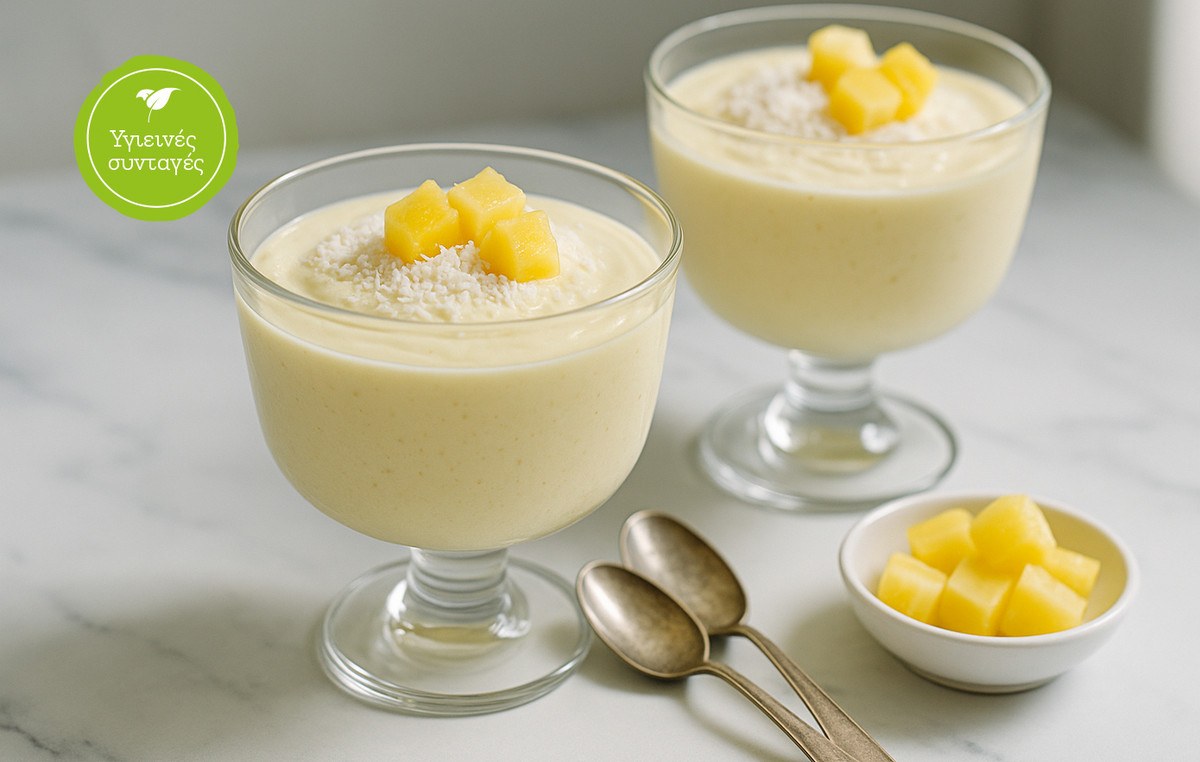 Κρέμα ανανά-καρύδα (με 160 θερμίδες ανά μπολάκι)