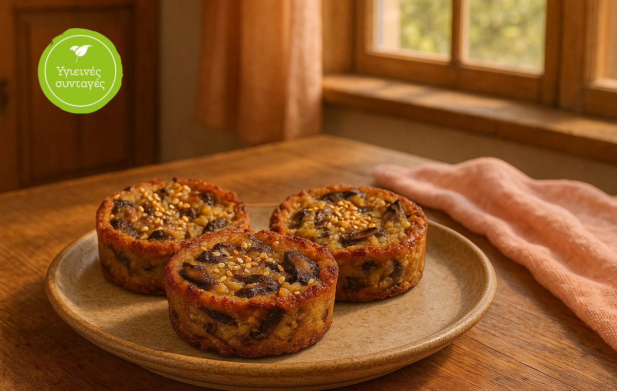 Μανιταροπιτάκια με νωπό ανθότυρο