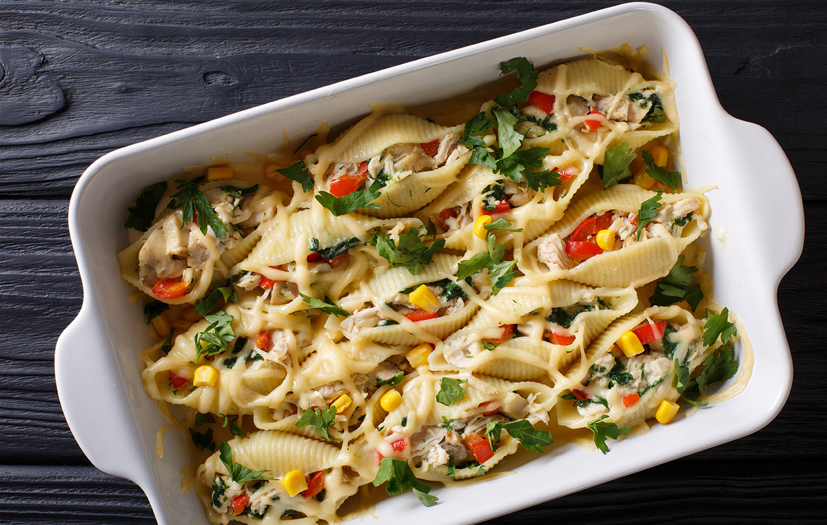 Κοχύλια γεμιστά με λαχανικά