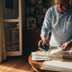 Ένας άνδρας τακτοποιεί τα έγγραφά του για να αλλάξει πάροχο.