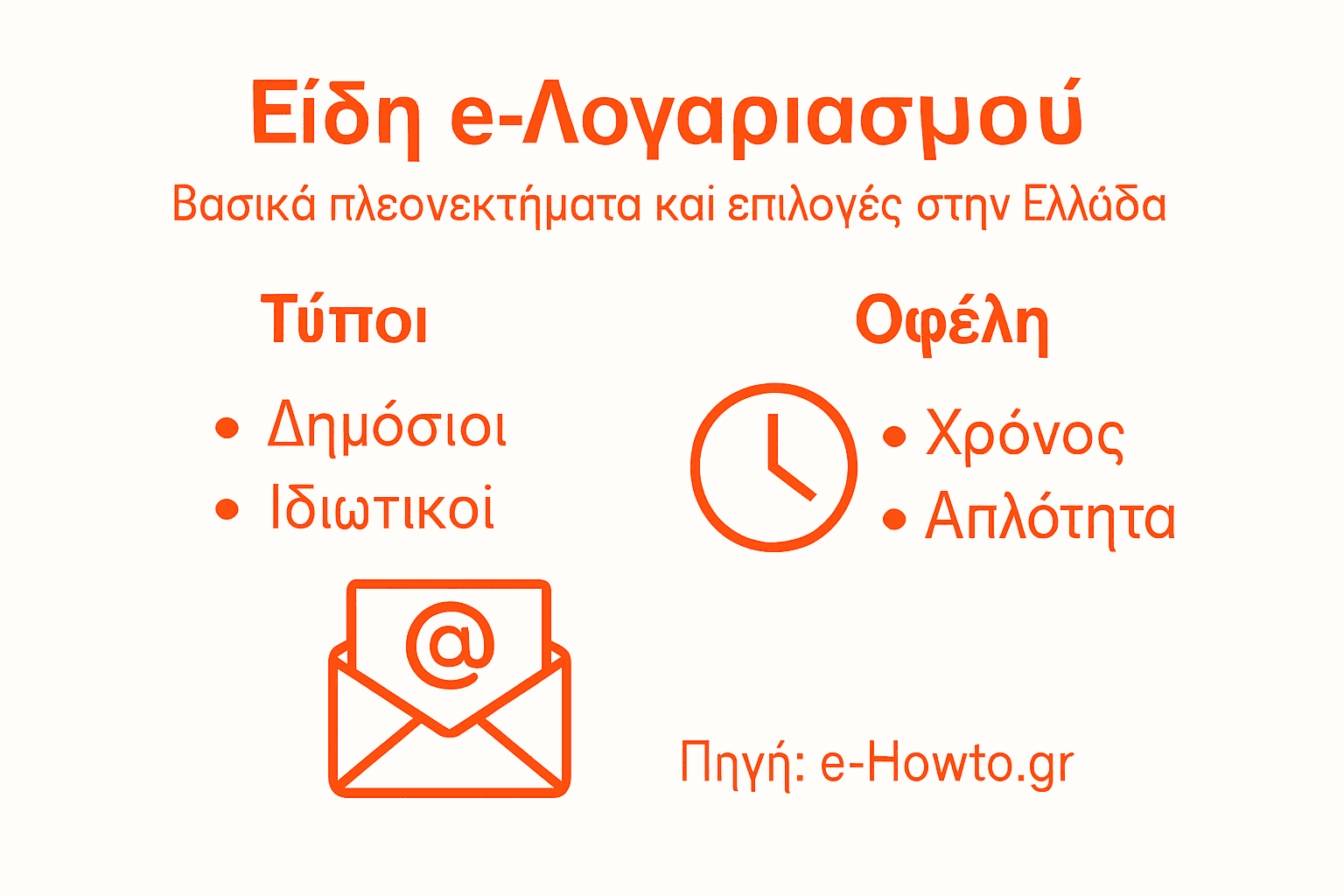 Infographic με τα είδη και πλεονεκτήματα του ηλεκτρονικού λογαριασμού