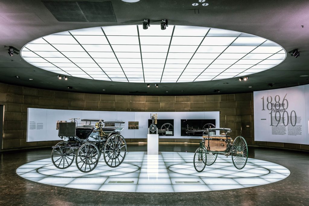 Benz Patent Motor Car (right) and Daimler Motor Carriage (left)