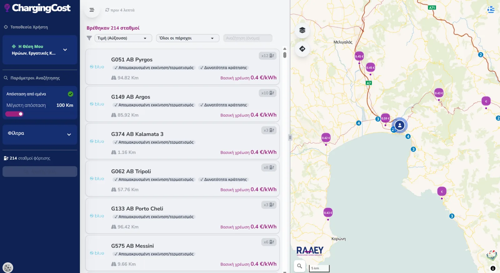 Charging Cost: Ο επίσημος χάρτης της ΡΑΕΕΥ για σύγκριση τιμών φόρτισης στην Ελλάδα – Βρες το φθηνότερο ρεύμα