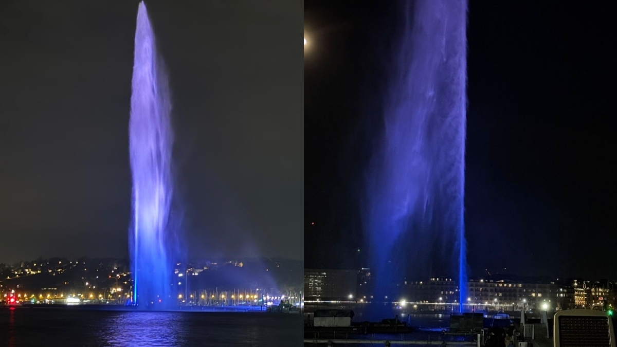 Η Γενεύη τιμά την ελληνική γλώσσα: Στα γαλανόλευκα ο εμβληματικός πίδακας Jet d’Eau