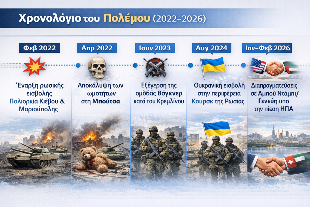Ουκρανία: Τέσσερα χρόνια πολέμου σε πέντε φάσεις (infographic)