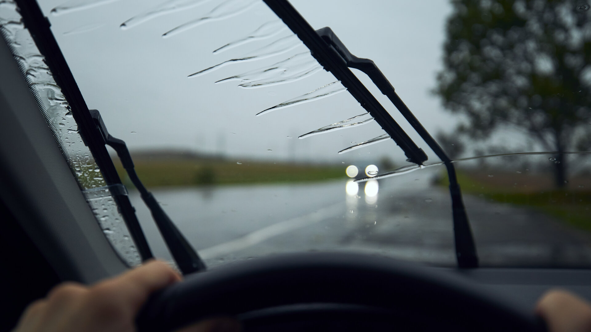 Driving in heavy rain