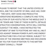 Ο Τραμπ αναβάλει τις επιθέσεις κατά υποδομών του Ιράν, έπειτα από «θετικές και εποικοδομητικές» συνομιλίες με την Τεχεράνη – Άμεση αντίδραση των αγορών