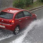 wet driving rain water spray INTIME