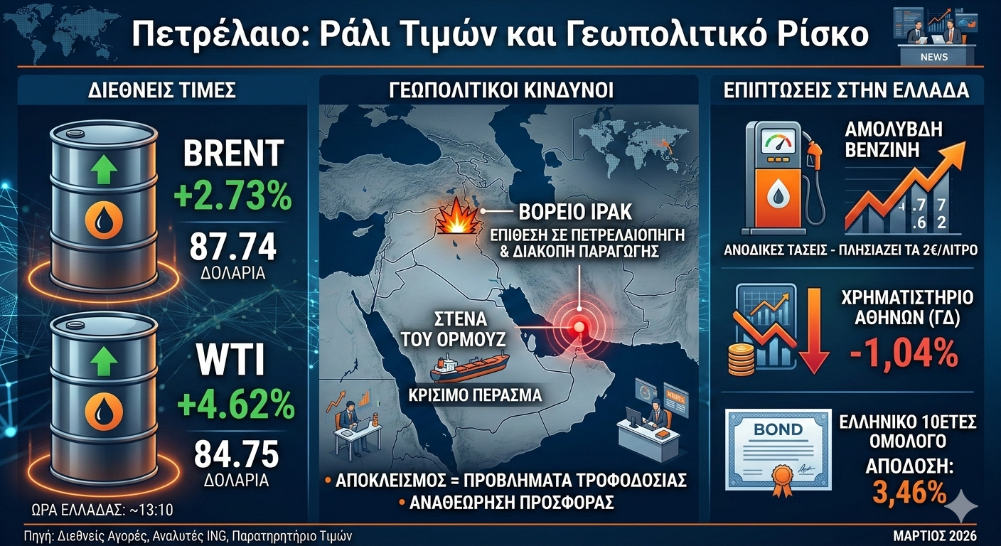 Τα 2 ευρώ/λίτρο πλησιάζει η τιμή της αμόλυβδης βενζίνης στην Ελλάδα