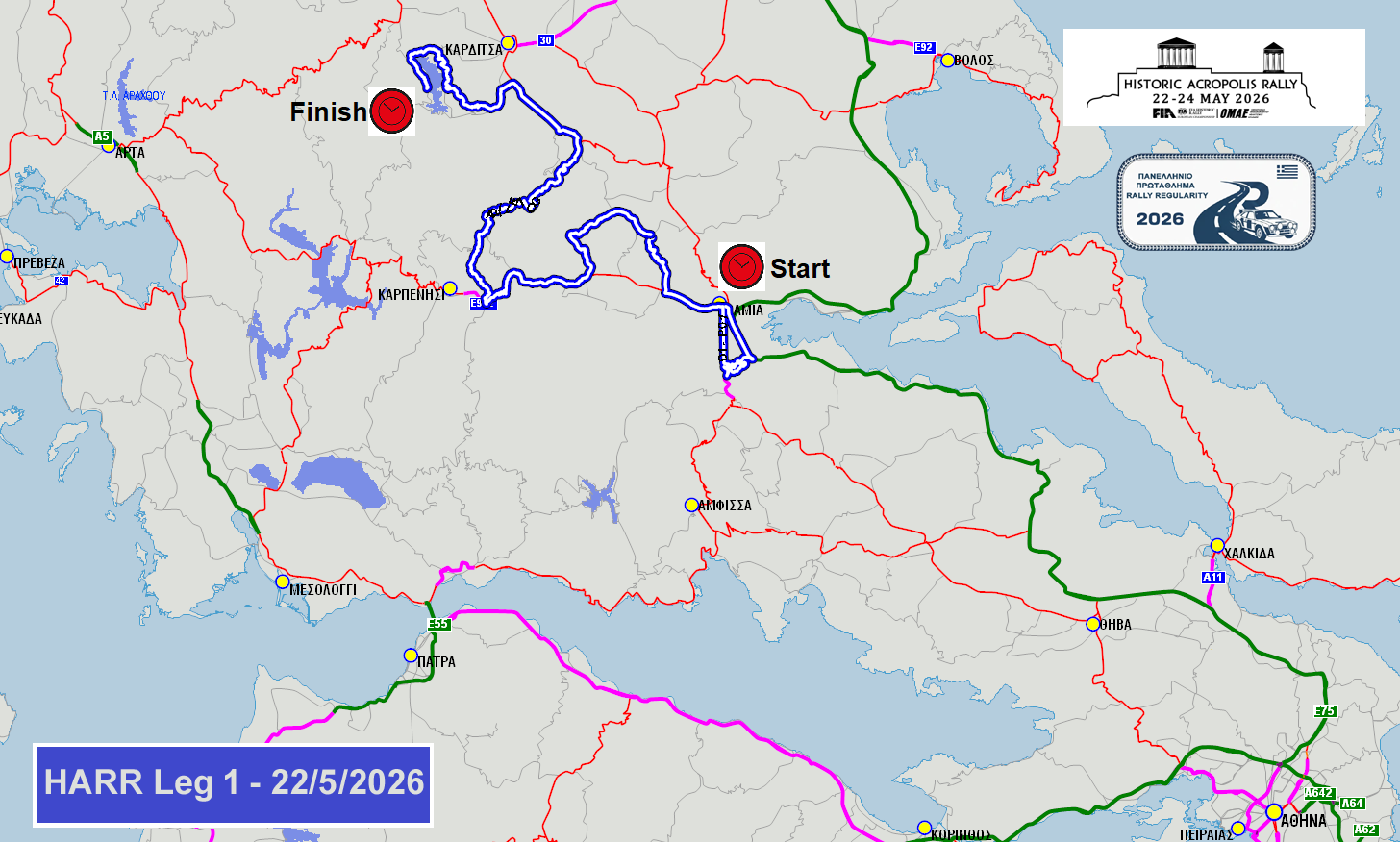 Historic Acropolis Rally 2026 Map leg 1